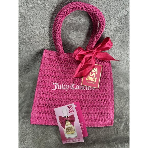 Juicy Couture Small Tote Bag Hot Pink & Viva La Juicy Mini Parfum Sample Spray - Picture 1 of 8